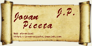 Jovan Pičeta vizit kartica